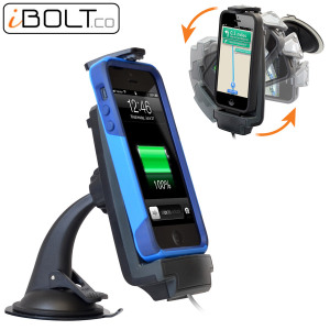 Sujete y cargue su iPhone de forma segura con el soporte de coche compatible con fundas iProDock de iBolt.