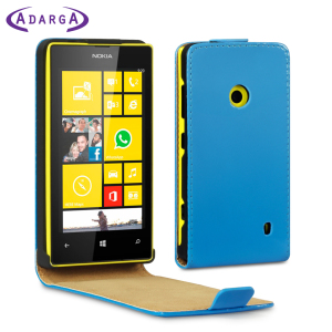Adarga Leather Style Nokia Lumia 525 / 520 Flip Case - Neon Blue