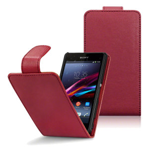 This red faux leather flip case from Qubits, provides simple and stylish protection for your Sony Xperia Z1 Compact.