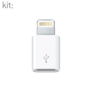 Utilice el Kit Adaptador lightning a micro USB para conectar un dispositivo de Apple lightning a un cable micro USB para sincronizar y cargar.