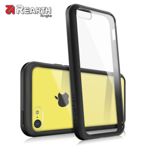 Protect the back and sides of your iPhone 5C with this incredibly durable and crystal clear backed black Fusion Case by Ringke.
