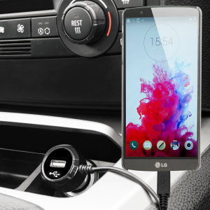 Keep your LG G3 fully charged on the road with this high power 2.4A Car Charger, featuring extendable spiral cord design. As an added bonus, you can charge an additional USB device from the built-in USB port!