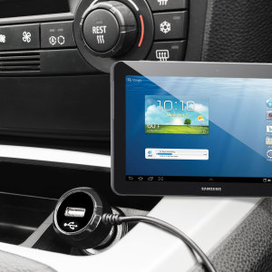 Keep your Samsung Galaxy Tab 3 7.0 fully charged on the road with this high power 2.4A Car Charger, featuring extendable spiral cord design. As an added bonus, you can charge an additional USB device from the built-in USB port!