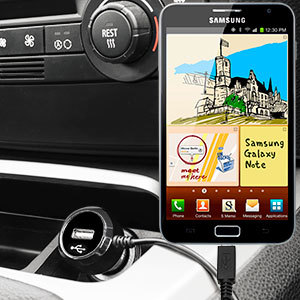 Keep your Samsung Galaxy Note fully charged on the road with this high power 2.4A Car Charger, featuring extendable spiral cord design. As an added bonus, you can charge an additional USB device from the built-in USB port!