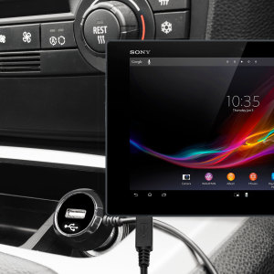 Keep your Sony Xperia Tablet Z fully charged on the road with this high power 2.4A Car Charger, featuring extendable spiral cord design. As an added bonus, you can charge an additional USB device from the built-in USB port!