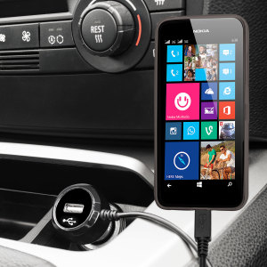 Keep your Nokia Lumia 630 fully charged on the road with this high power 2.4A Car Charger, featuring extendable spiral cord design. As an added bonus, you can charge an additional USB device from the built-in USB port!