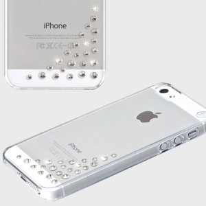 Dress up your iPhone SE, making it sparkle and shine with the Bling My Thing Diffusion iPhone SE Case - Crystal, featuring real Swarovski Elements.