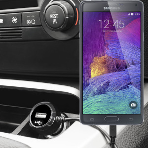 Keep your Samsung Galaxy Note 4 fully charged on the road with this high power 2.4A Car Charger, featuring extendable spiral cord design. As an added bonus, you can charge an additional USB device from the built-in USB port!