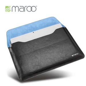 Protect your Microsoft Surface Pro 3 with this premium genuine leather sleeve in black with stylus holder and magnetic closure from Maroo.