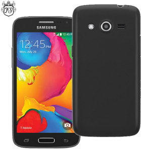 Crystal case-like protection with the durability of a silicone case for the Samsung Galaxy Avant in black.