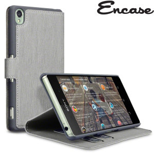 Protect your Sony Xperia Z3 with this slim, durable and stylish grey leather-style wallet case. What's more, this case transforms into a handy stand to view media.
