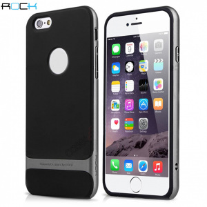 Featuring a hybrid combination of soft touch TPU casing with a polycarbonate reinforcing frame, this grey ROCK Royce case is a stylish protective complement to your iPhone 6S Plus / 6 Plus.