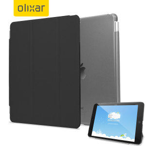 The black Olixar Smart Cover and the iPad Mini 3 / 2 / 1 were made for each other. Built-in magnets draw the Smart Case to the iPad Mini for a perfect fit that not only protects, but also wakes up, stands up and brightens up your tablet.