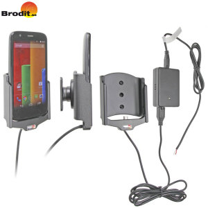 Charge and use your Motorola Moto G in your vehicle with this Brodit active holder with Molex adapter system and 2A charger.