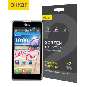 Keep your LG Spirit 4G's screen in pristine condition with this Olixar scratch-resistant screen protector 2-in-1 pack.