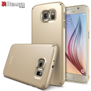 Provide your Samsung Galaxy S6 with ultra-thin, tough snap-on protection with this Ringke Slim gold polycarbonate case.