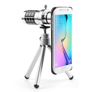 Get up close and personal with this long range telescope for the Samsung Galaxy S6 Edge featuring a 12x magnification lens for high quality images. Also includes a tripod, compatible hard backed case, carry pouch and cleaning cloth.