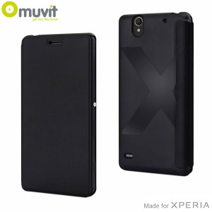 Muvit Easy Folio Leather-Style Sony Xperia C4 Case - Black