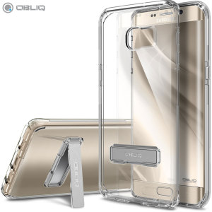 Gardez votre Samsung Galaxy S6 Edge+ à l’abri des dommages grâce à cette coque transparente avec béquille.