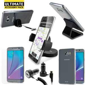 The Ultimate Samsung Galaxy Note 5 Accessory Pack protects, charges and holds your Samsung Galaxy Note 5 with super-useful accessories.