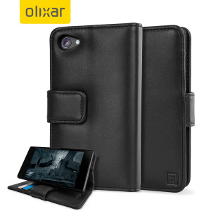 Olixar Sony Xperia Z5 Compact Genuine Leather Wallet Case - Black