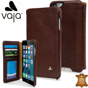 Treat your iPhone 6S Plus / 6 Plus to exquisite handmade craftsmanship and the highest quality materials. Featuring genuine tanned bridge leather and 3 card slots, the Vaja Wallet Agenda premium leather case in brown is something special.
