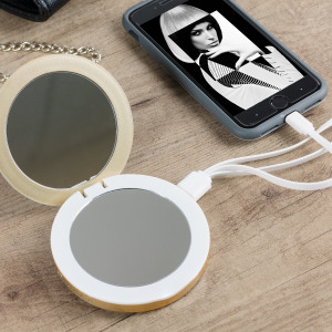 Hyper Pearl Compact Mirror Universal Power Bank - Gold