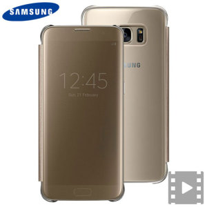Official Samsung Galaxy S7 Edge Clear View Cover Case - Gold