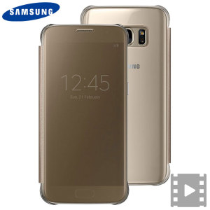 Official Samsung Galaxy S7 Clear View Cover Case - Gold