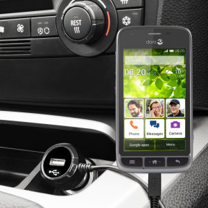 Keep your Doro Liberto 820 / 820 Mini fully charged on the road with this high power 2.4A Car Charger, featuring extendable spiral cord design. As an added bonus, you can charge an additional USB device from the built-in USB port!