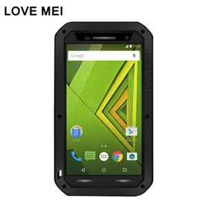 Protect your Motorola Moto X Play with one of the toughest and most protective cases on the market, ideal for helping to prevent possible damage from water and dust - this is the black Love Mei Powerful Protective Case.
