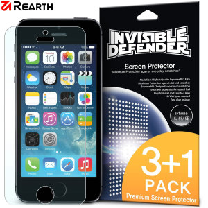 3 pack (plus one extra free) of multi-layered optical enhanced high definition screen protectors for the iPhone SE. Features new 'TouchTech' properties for a natural touch and allows for perfect touch screen precision.