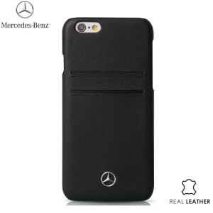 Mercedes-Benz iPhone 6S Plus / 6 Plus Real Leather Card Case - Black
