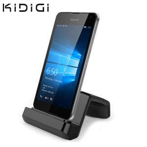 Synchronise and charge your Microsoft Lumia 650 with this stylish and case compatible desktop dock which also acts as a multimedia stand from Kidigi.