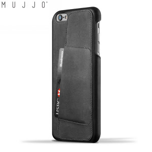 The Mujjo Leather Wallet Case 80° for iPhone 6S Plus / 6 Plus in black comes complete with card slots, a large document pocket and is made with a luxurious leather-style material for a classic, prestige and professional look.