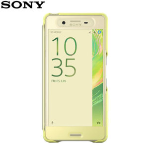 This official SCR56 smart cover in lime gold from Sony houses your Xperia X Performance, providing protection and full functionality through the see-through touchscreen font cover, allowing you to view and action incoming messages and calls.