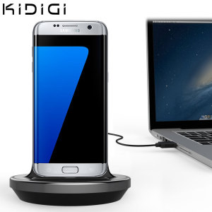 Synchronise and charge your Samsung Galaxy S7 Edge with this stylish and case compatible desktop dock which also acts as a multimedia stand.