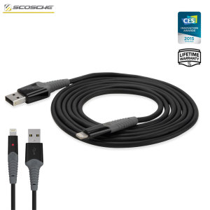 The strikeLINE charge and sync cable from Scosche is the perfect Lightning cable. Built to withstand the outdoors, this heavy duty cable has been designed to be durable and even features a built-in LED charging indicator.