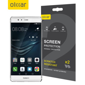 Keep your Huawei P9 screen in pristine condition with this Olixar scratch-resistant screen protector 2-in-1 pack.