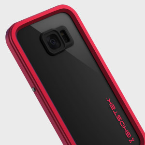 Equip your Samsung Galaxy S7 Edge with the most extreme and durable protection around! The red and clear Ghostek Atomic 2.0 is completely waterproof and provides rugged drop protection with it's HD scratch resistant screen protector.