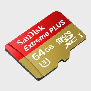 Reduce your transfer times with this fast Micro SD Extreme Plus card from SanDisk. With 64GB of storage and UHS Speed Class 3 (U3) rating, this Micro SDXC card is perfect for 4K video capture as well as photo and file storage.