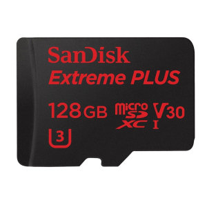 Reduce your transfer times with this fast Micro SD Extreme Plus card from SanDisk. With 128GB of storage and UHS Speed Class 3 (U3) rating, this Micro SDXC card is perfect for 4K video capture as well as photo and file storage.