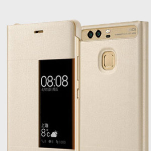 Protect your Huawei P9's screen and keep to date with the time and notifications thanks to the intuitively designed smart view window in the gold Huawei flip case. Crafted from the finest materials, the case provides a sophisticated feel.