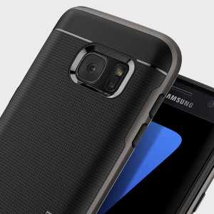 The Spigen Neo Hybrid in gun metal grey is the new leader in lightweight protective cases. The new Air Cushion Technology corners reduce the thickness of the case while providing optimal protection for your Samsung Galaxy S7.