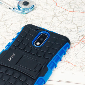 Gracias a esta funda ArmourDillo podrá proteger de golpes y arañazos su Moto G4 Plus. Su interior está fabricado de un conocido material llamado TPU mientras que su exterior es de policarbonato. Además incluye función de soporte de visualización multimedia.
