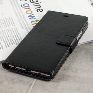 La housse de type portefeuille de chez Olixar protègera votre Huawei P9 Plus de manière efficace et pourra également accueillir des cartes de crédit.