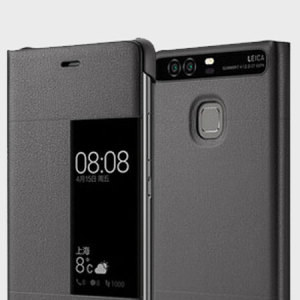 Housse Officielle Huawei P9 Plus Smart View Flip - Gris Sombre