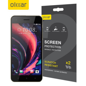 Keep your HTC Desire 10's screen in pristine condition with this Olixar scratch-resistant screen protector 2-in-1 pack.
