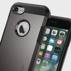 The SGP Tough Armor Case in gun metal grey is the quintessential protective case for the iPhone 7, with a tried and trusted design that provides superb impact absorption due to Spigen's air cushion technology.