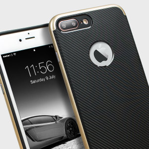 Hybrid layers of robust TPU and hardened polycarbonate with a premium matte finish non-slip carbon fibre design, the Olixar X-Duo case in black and gold keeps your iPhone 7 Plus safe, sleek and stylish.